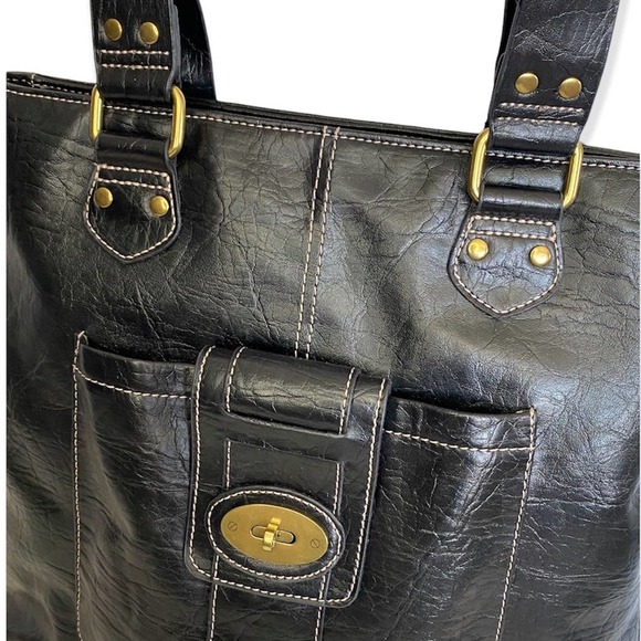 Black Shoulder Tote Bag - Picture 2 of 11